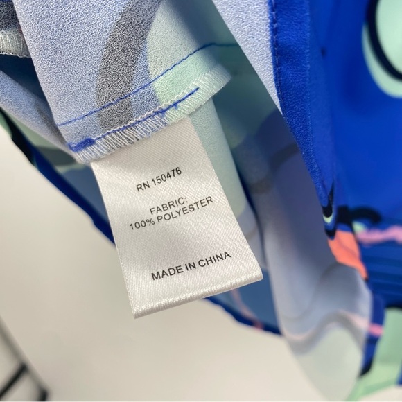 Crosby by Mollie Burch Colorful Floral V-Neck Blouse XS - Picture 4 of 6